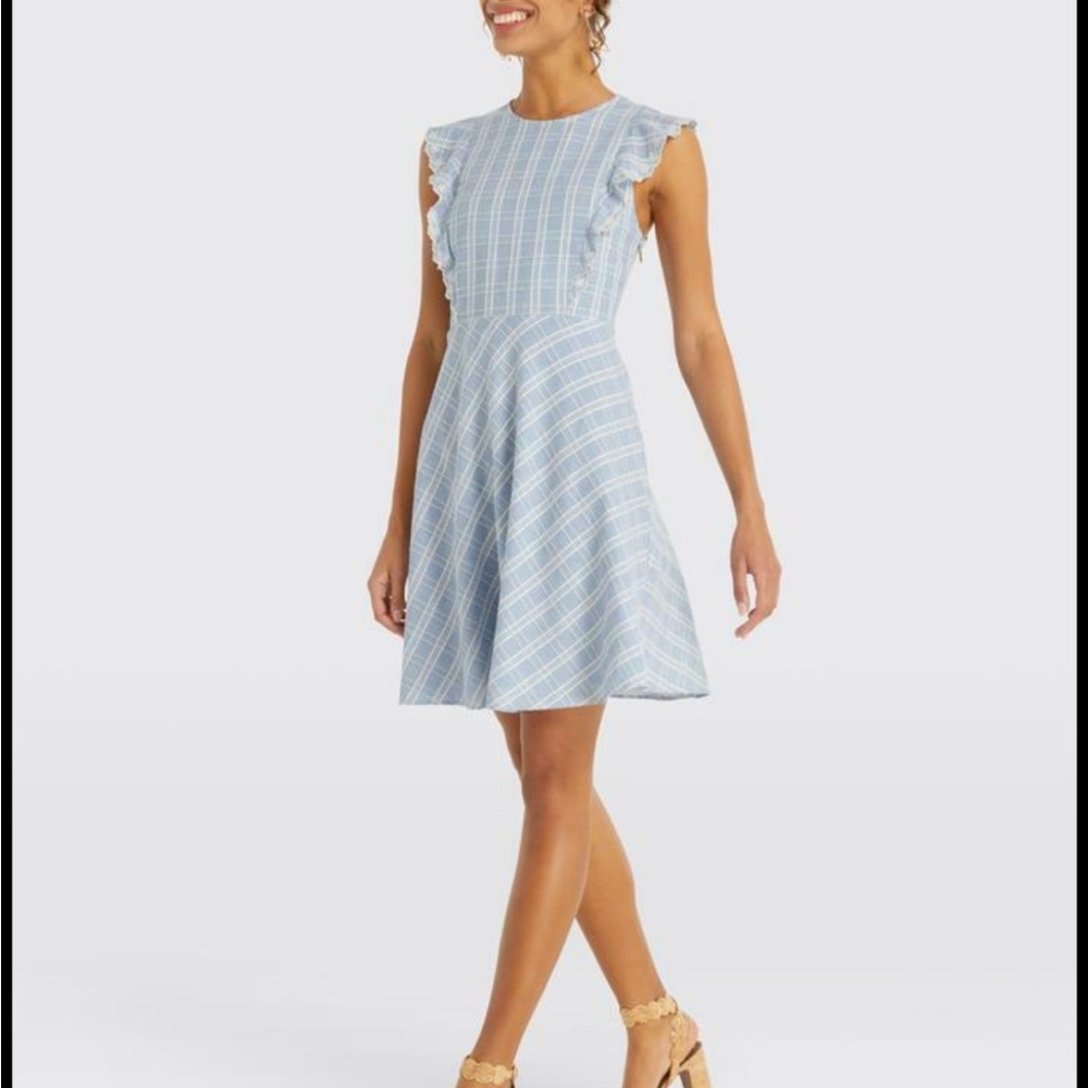 Brand new with Tags- Draper James Blue Plaid Sleeveless Dress- 0